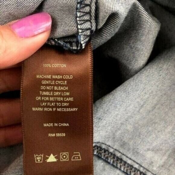 Dark Denim Long Sleeve Button Down Shirt by KUT Size XS - Picture 7 of 8